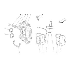 画像: 001 （左）フロント・キャリパー・ユニット・パッド付（キャリパー・ブレンボ（BREMBO））/355（2.7 Motronic）