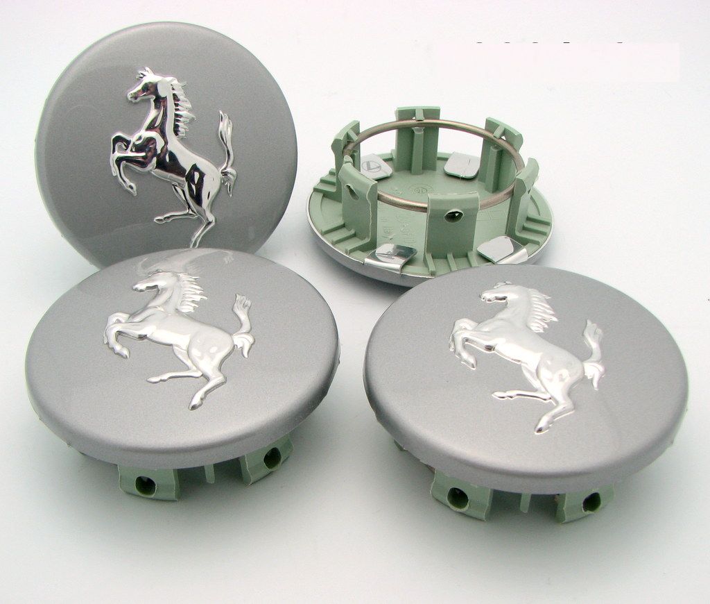 画像1: 360モデナ用ホイールバッチセット（Silver grey with aluminium horse）