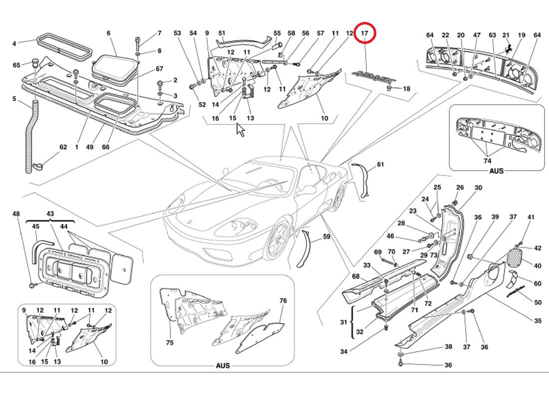 画像: “FERRARI”マーク　リアエンブレム（430・360・355・348）