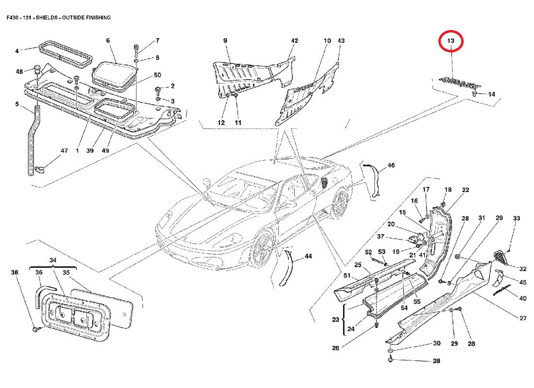 画像:  “FERRARI”マーク　リアエンブレム（430・360・355・348）